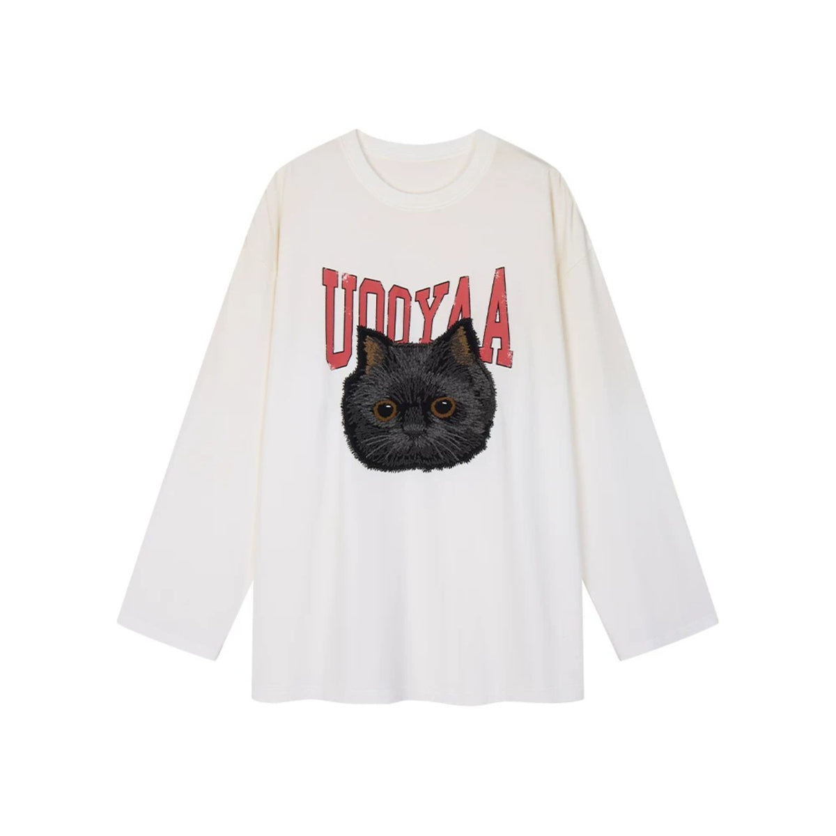 Embroidered Rock 'n' Roll Cat Sweatshirt