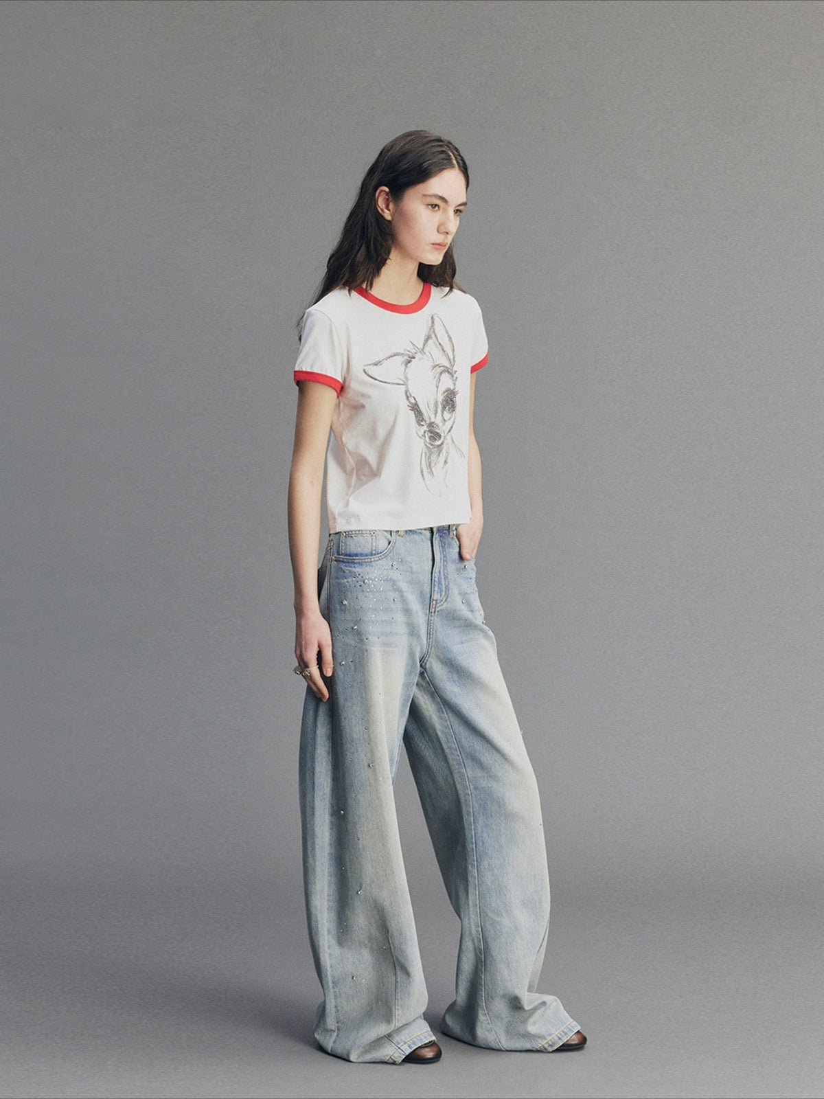 Retro Diamond Washed Jeans