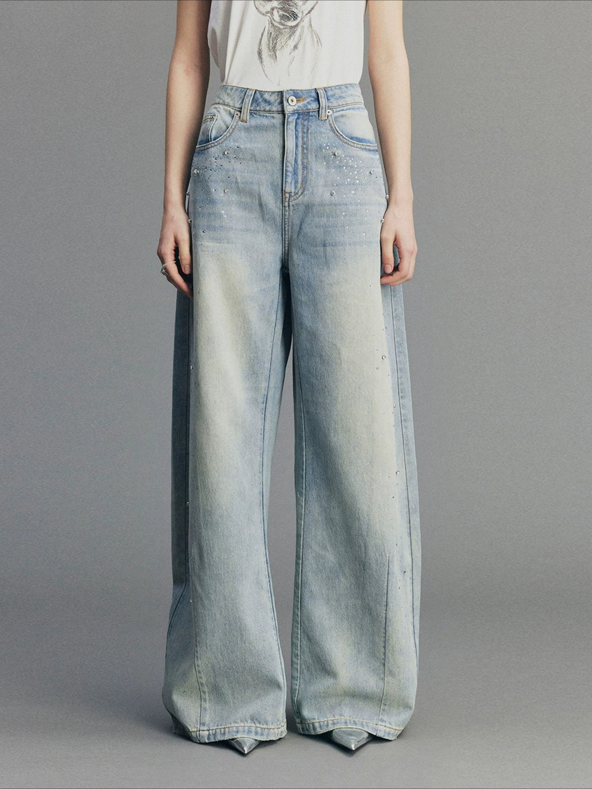 Retro Diamond Washed Jeans