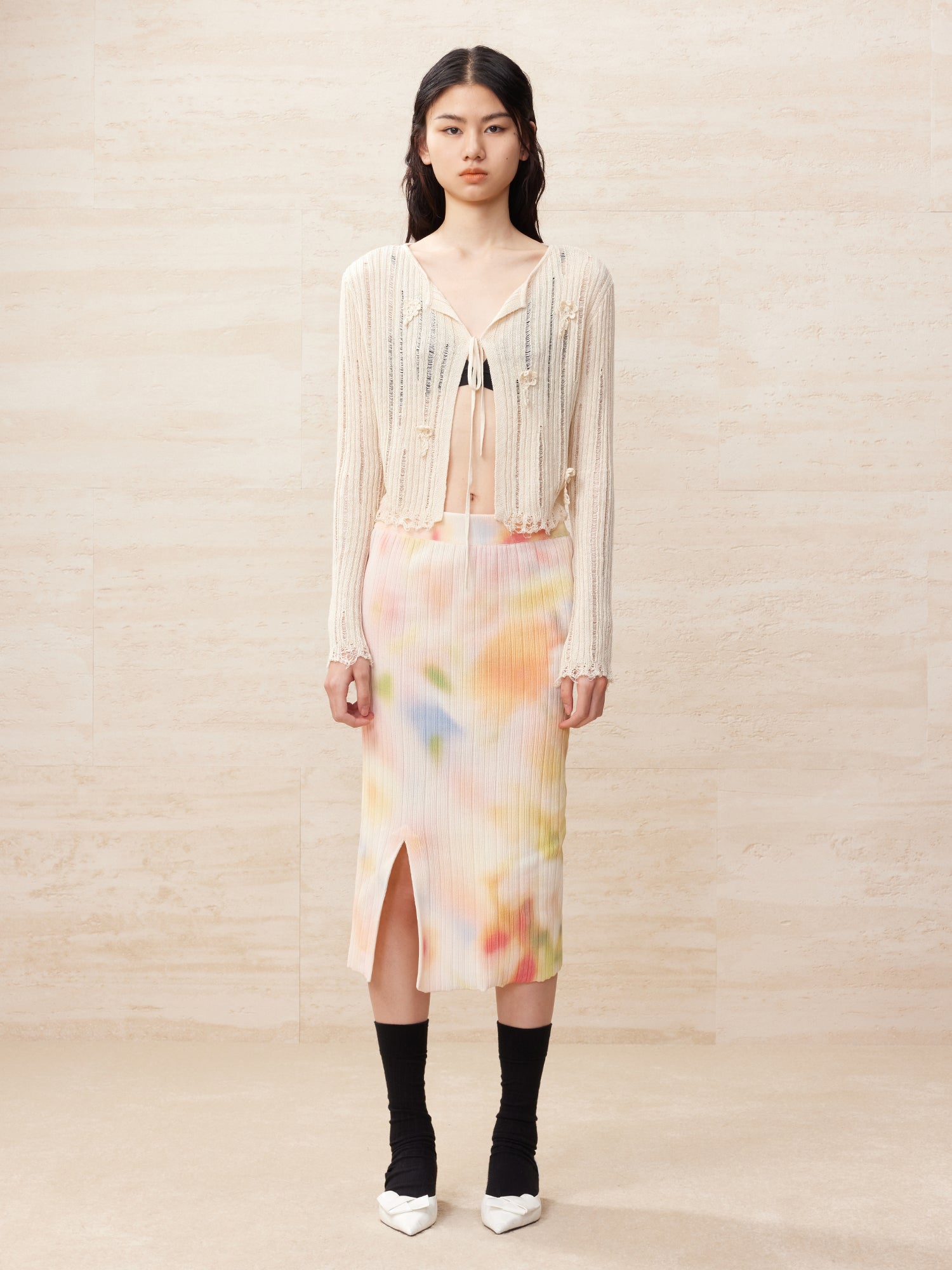 Blurred pastel pattern skirt