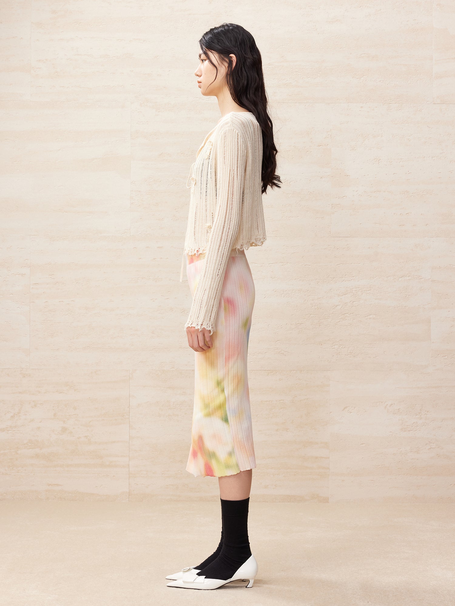 Blurred pastel pattern skirt