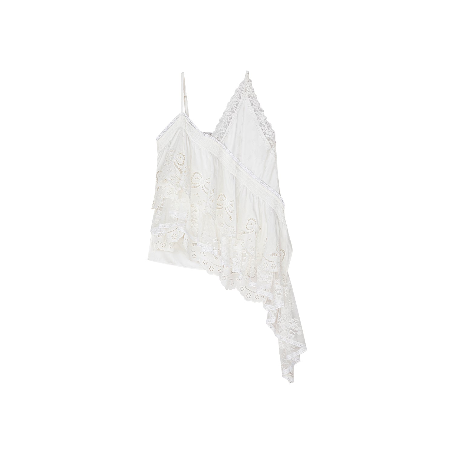 Deconstructed lace camisole