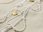 Elegant and lively pearl chain Michigan jacket