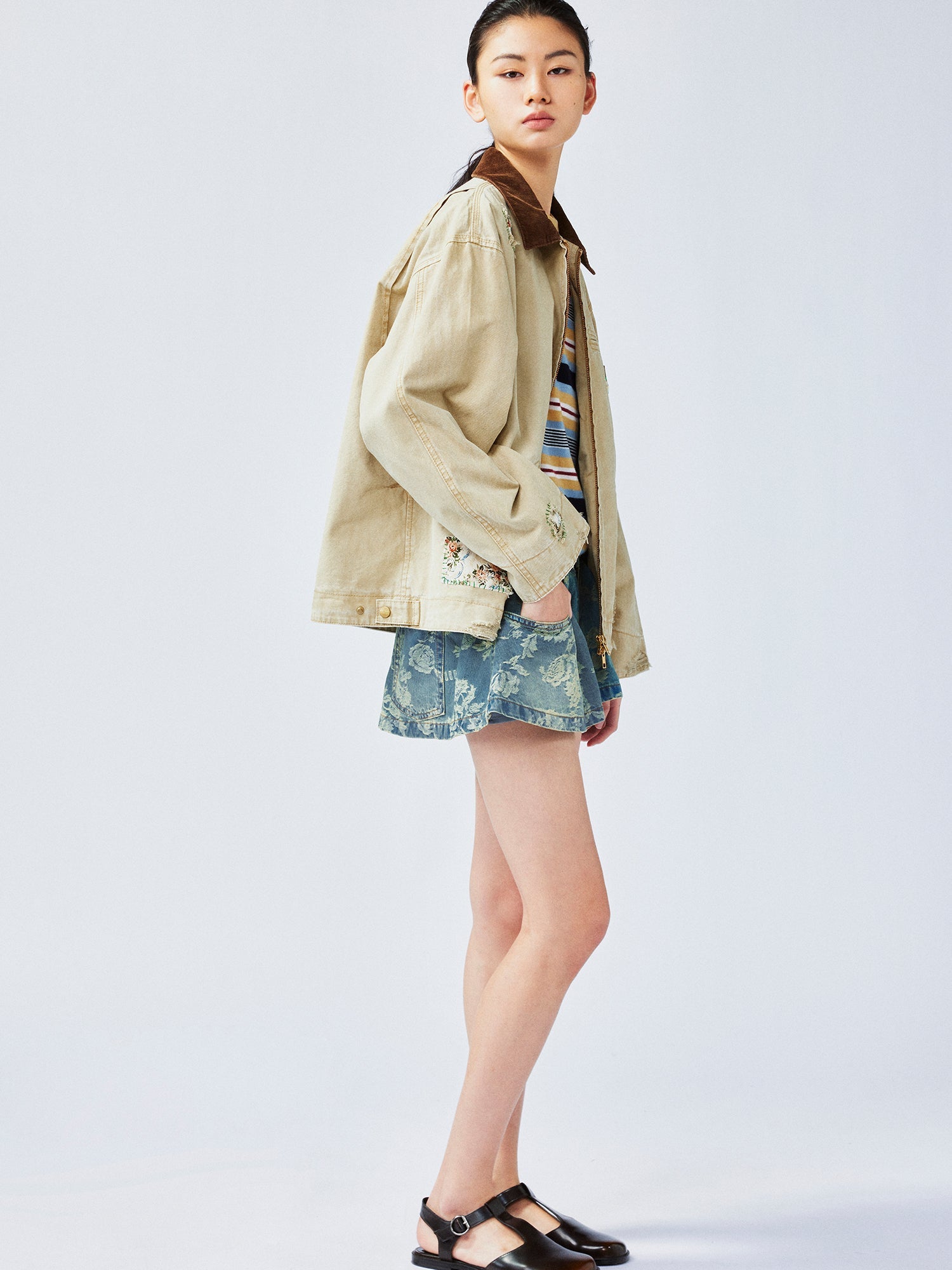 Nostalgic Detroit jacket with playful patchwork