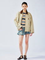 Nostalgic Detroit jacket with playful patchwork