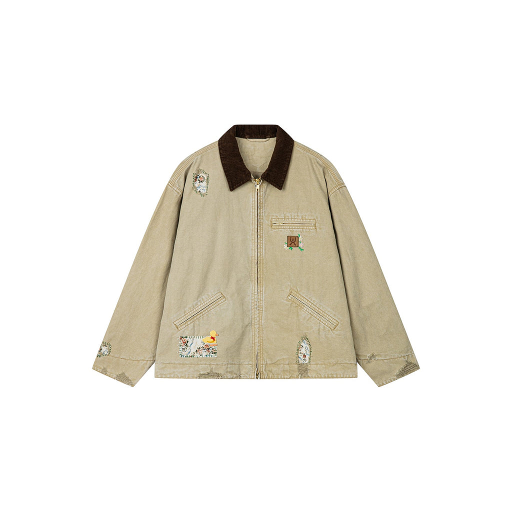 Nostalgic Detroit jacket with playful patchwork
