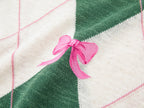 Classic bow argyle polo sweater