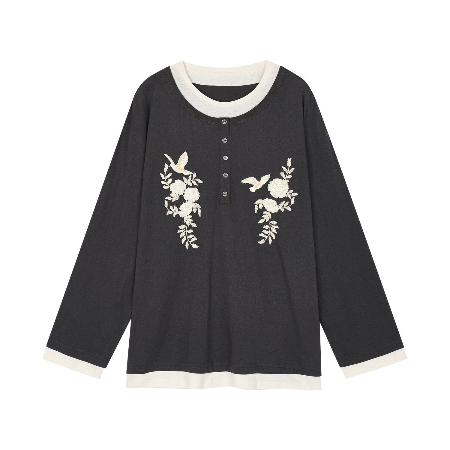 Magical garden beaded layered t-shirt