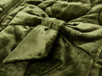 Bow-Detail Silk-Velvet Puffer Jacket