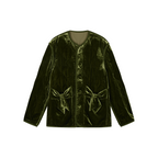 Bow-Detail Silk-Velvet Puffer Jacket
