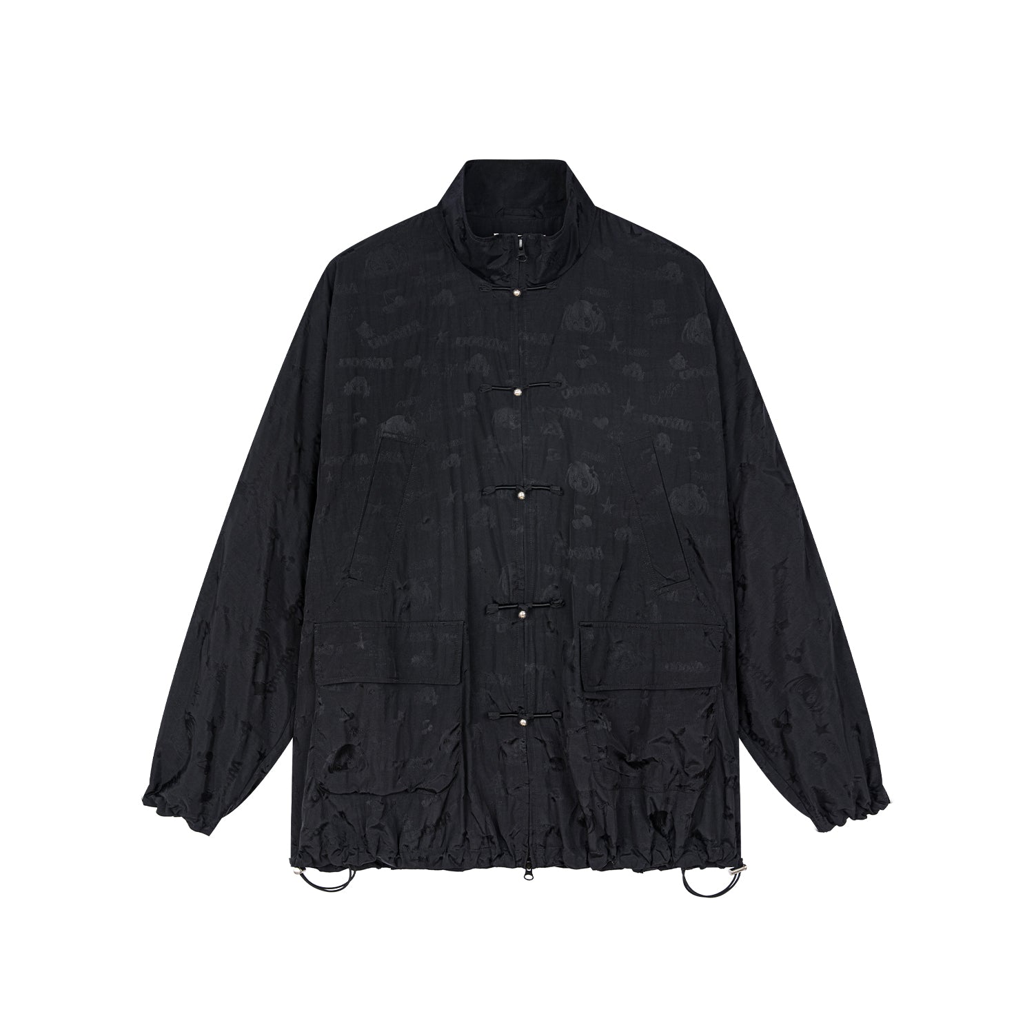 Sporty hunting jacket with jacquard floral design