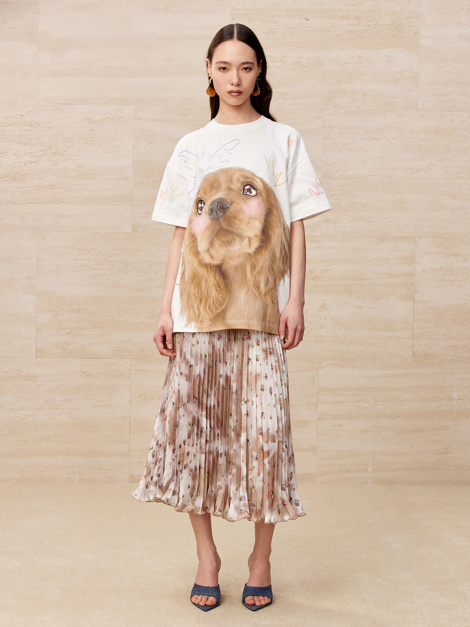 Printed Cocker Spaniel portrait t-shirt