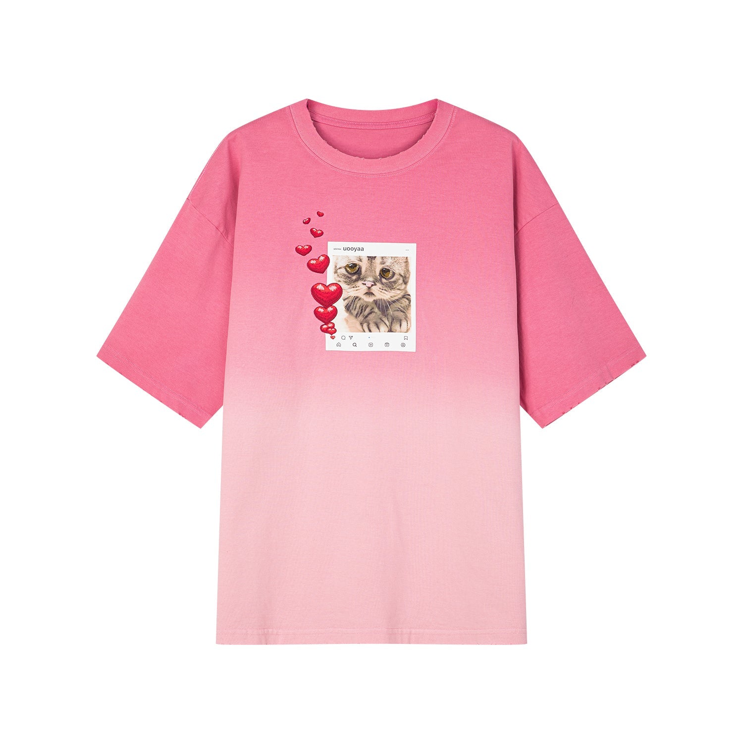 Kitten portrait gradient t-shirt