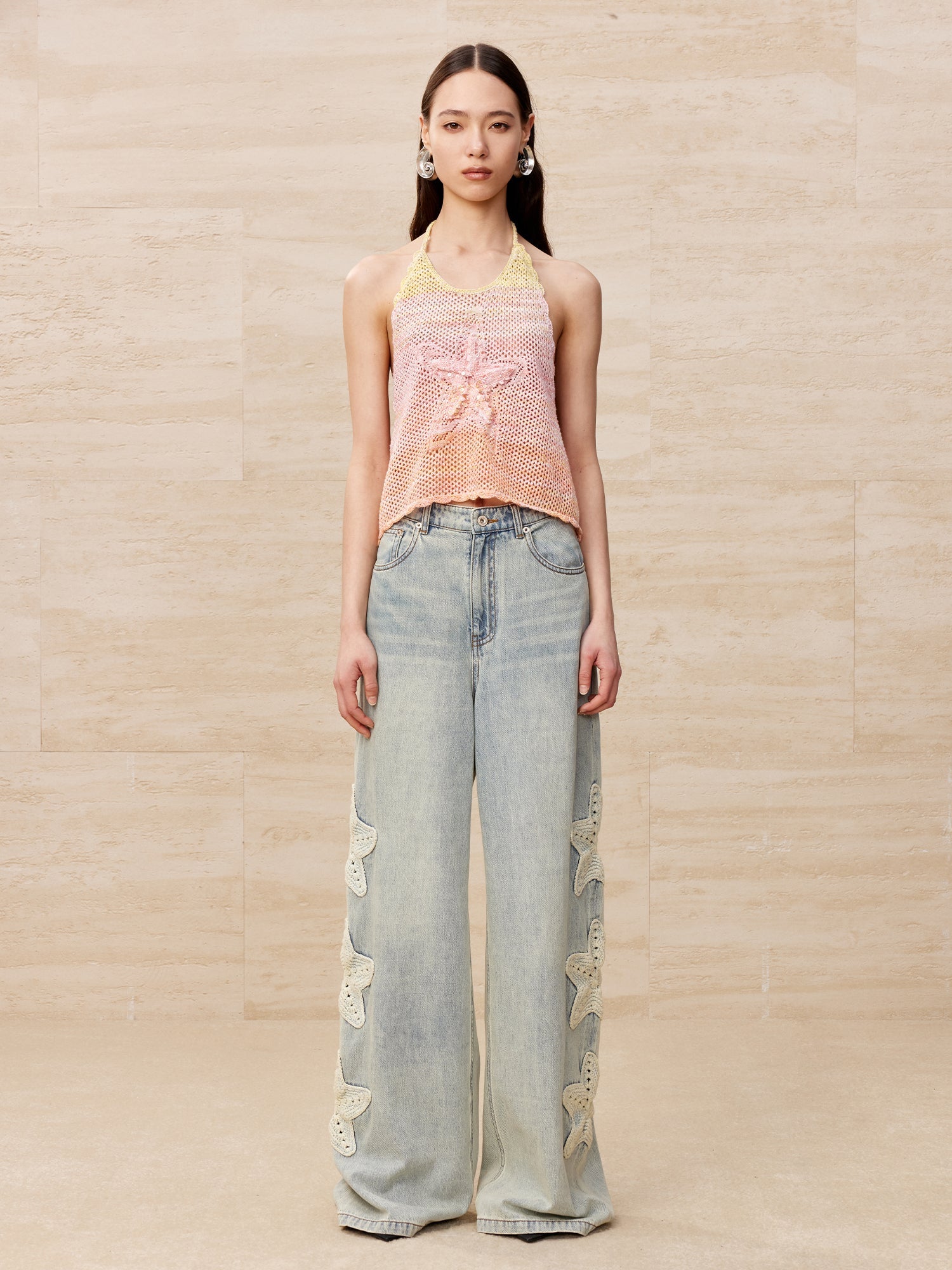 Crochet beaded starfish vest