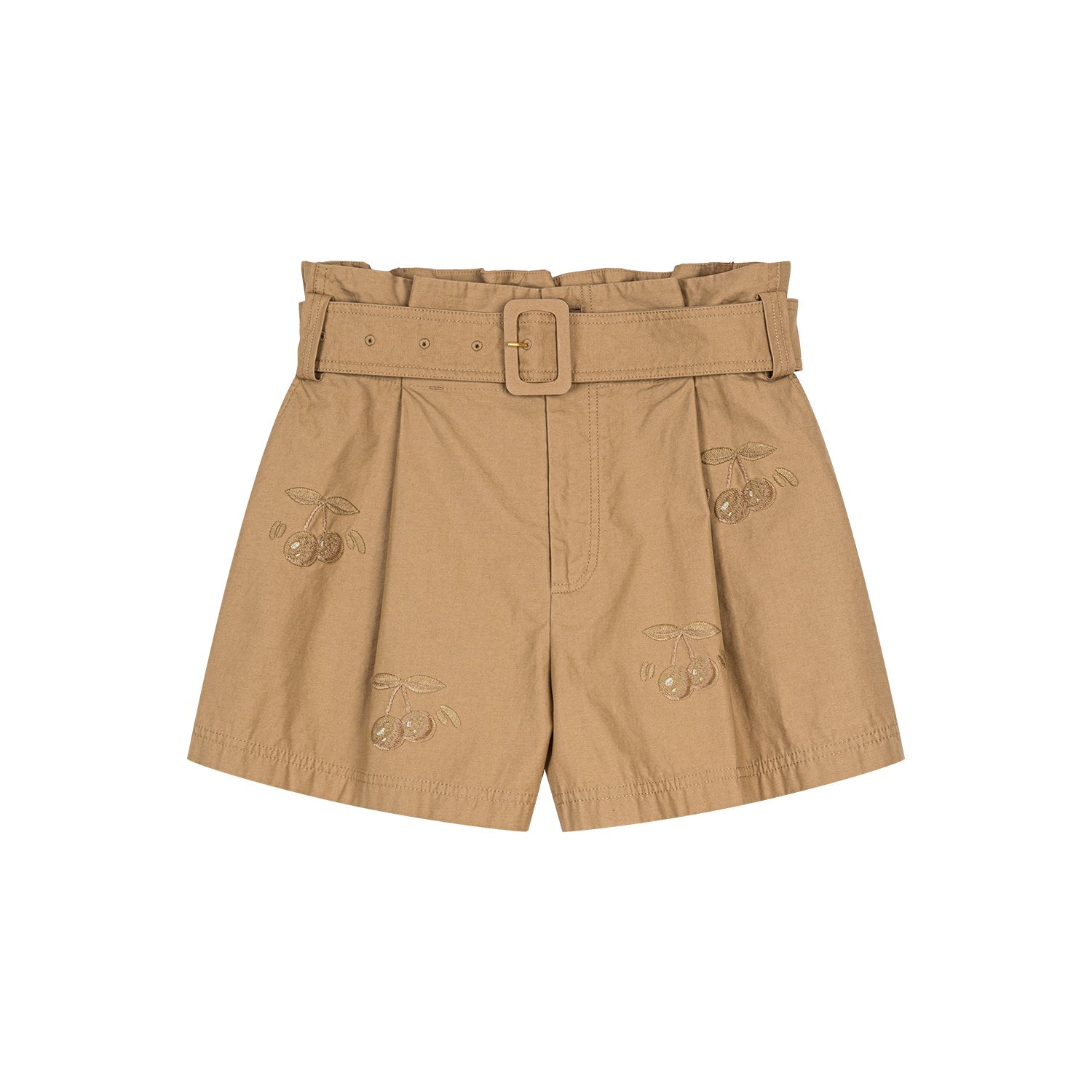 Cherry patterned khaki shorts