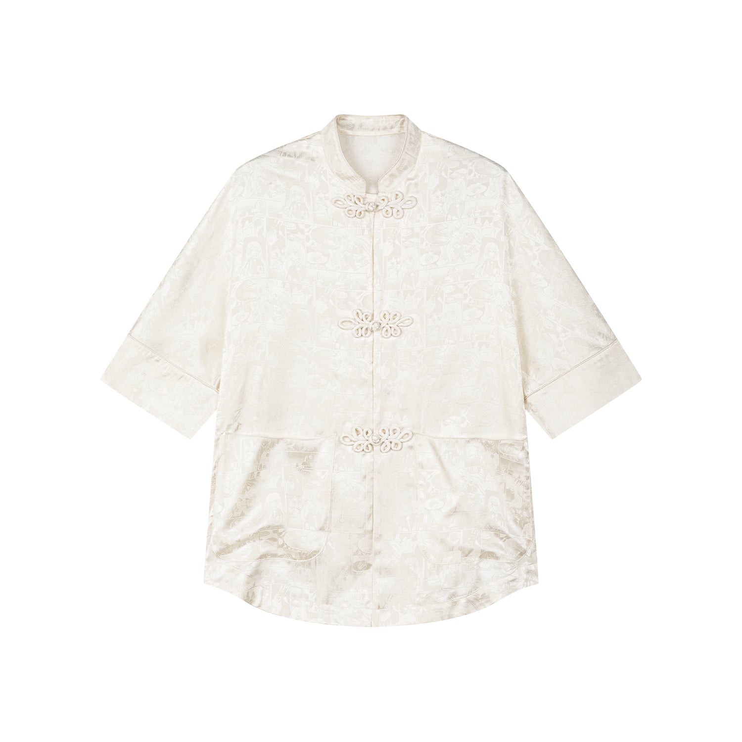 Floral Chinese cartoon girl shirt