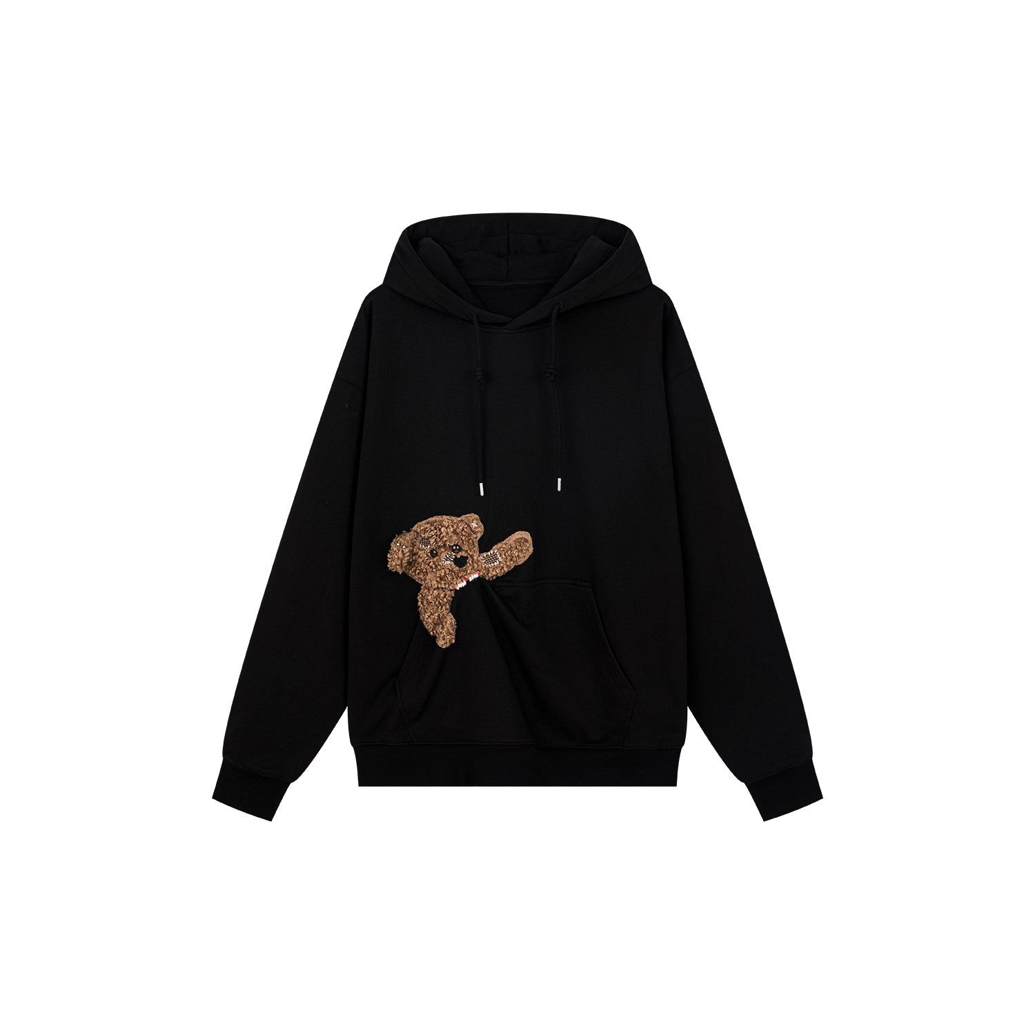 Hoodie with a little puppy biting the pocket