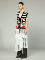 Vintage inspired hand knitted vest