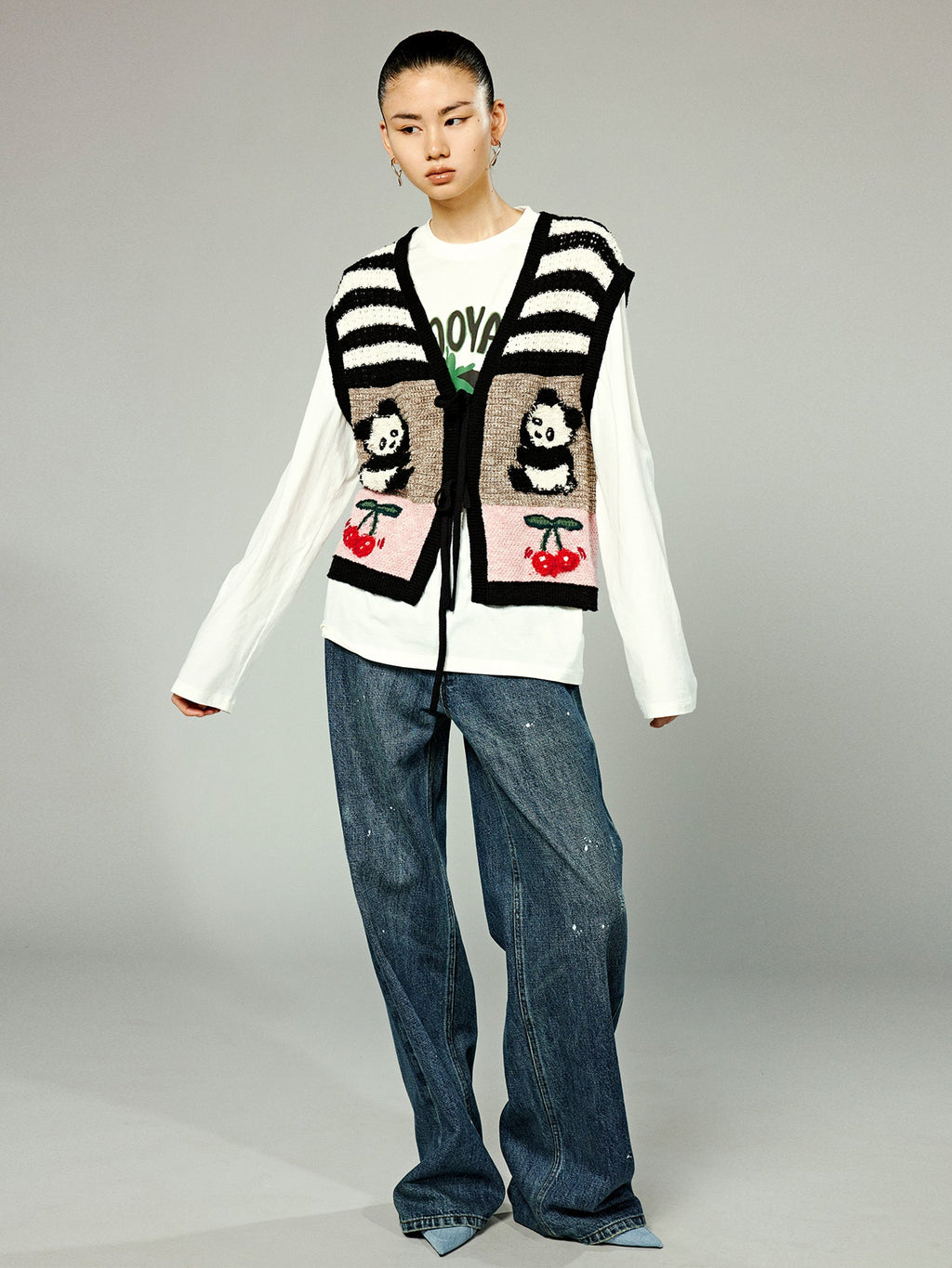 Vintage inspired hand knitted vest