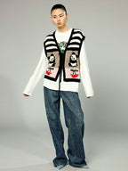 Vintage inspired hand knitted vest