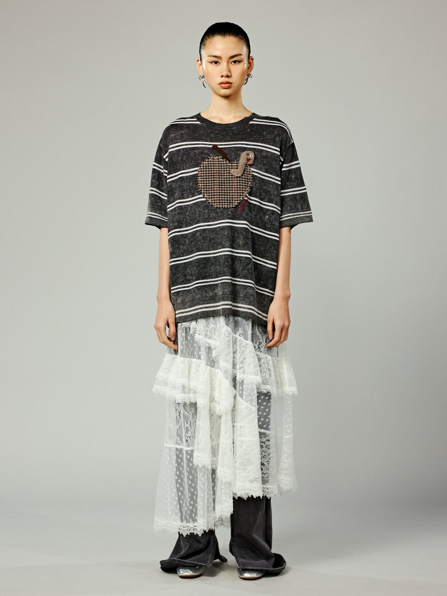 Striped t-shirt with handcrafted feel