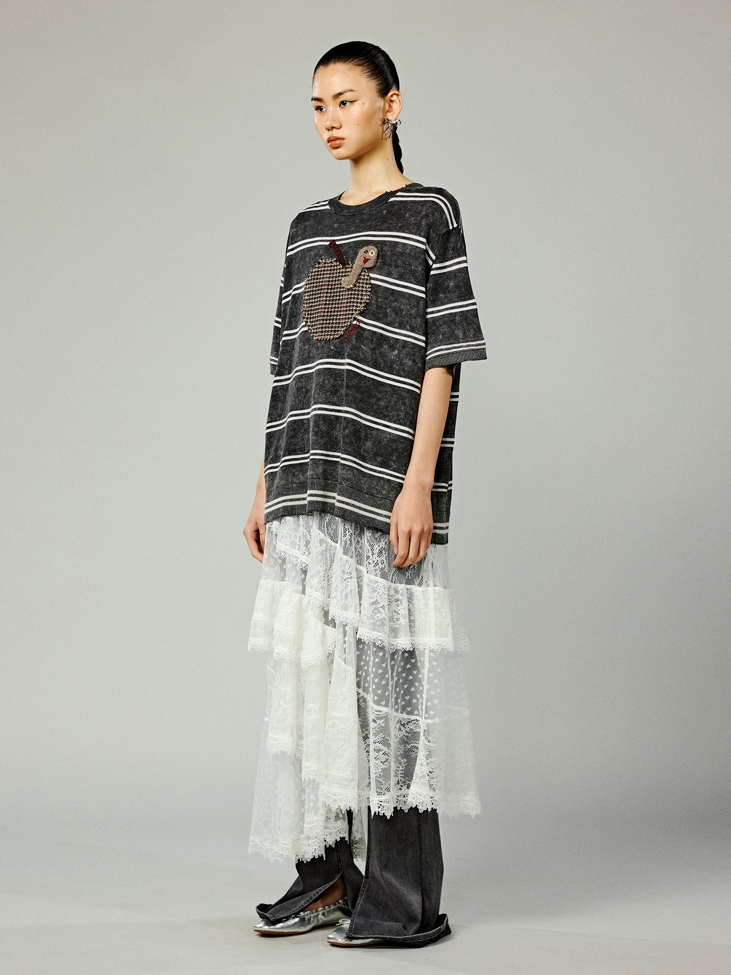 Striped t-shirt with handcrafted feel