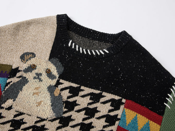 Patchwork knitted sweater – UOOYAA