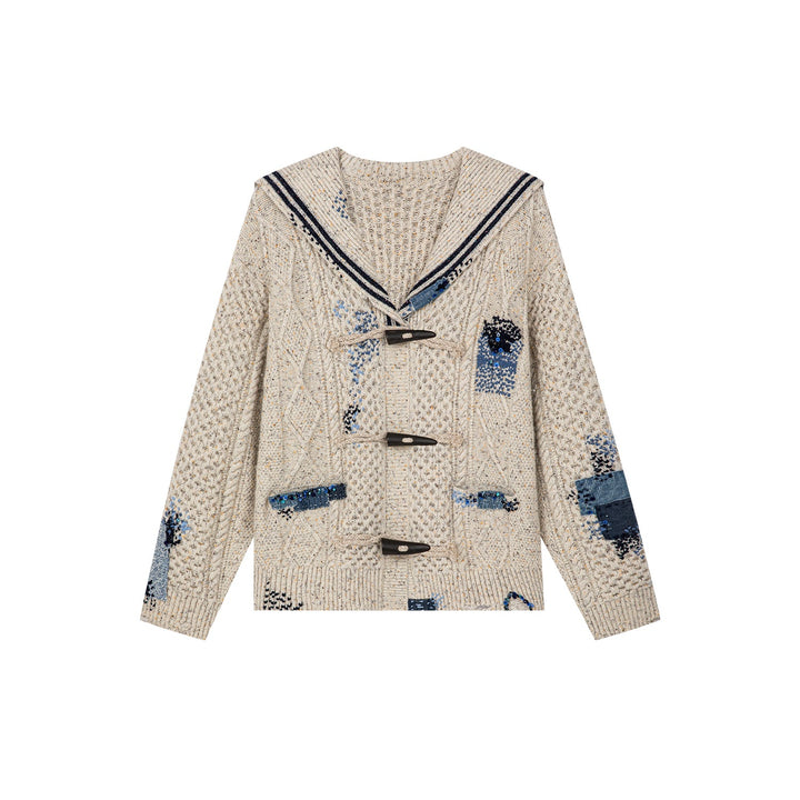 Sailor collar cable knit cardigan – UOOYAA - Main Image