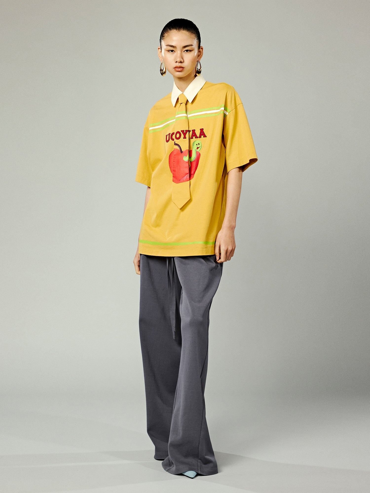 Illusion tie polo shirt