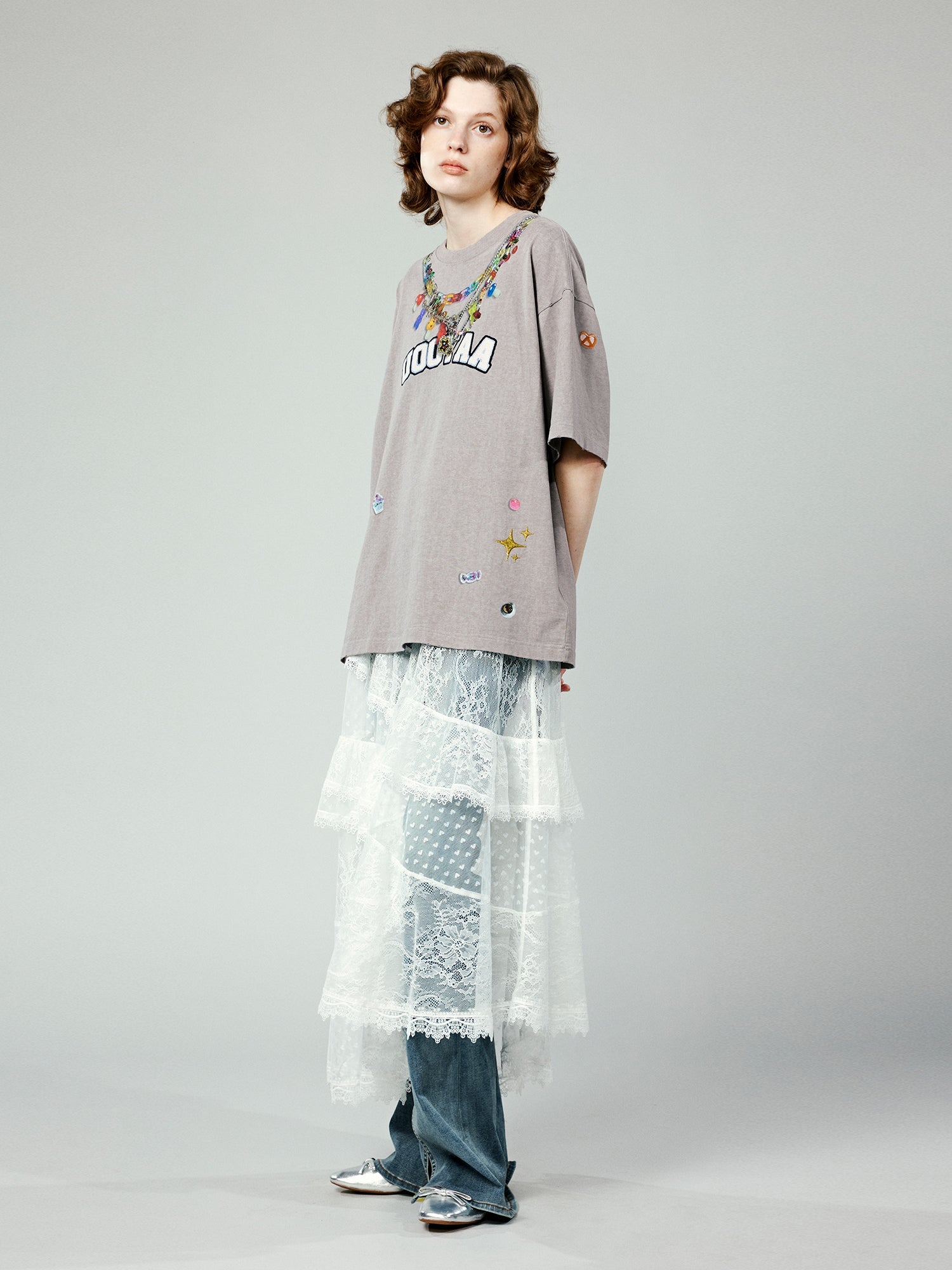 Tromp l'oeil chain print t-shirt