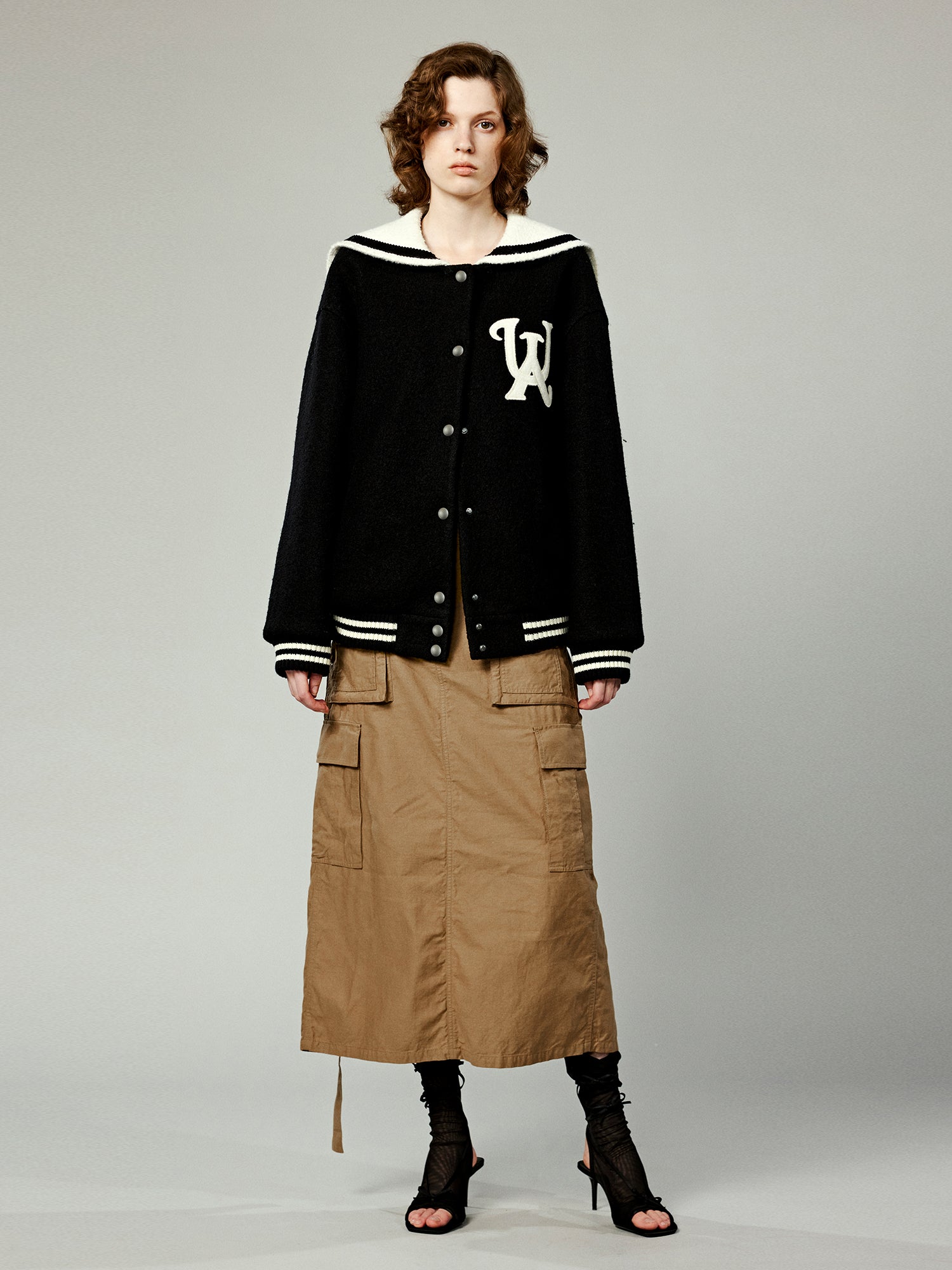 Sailor collar baseball jacket