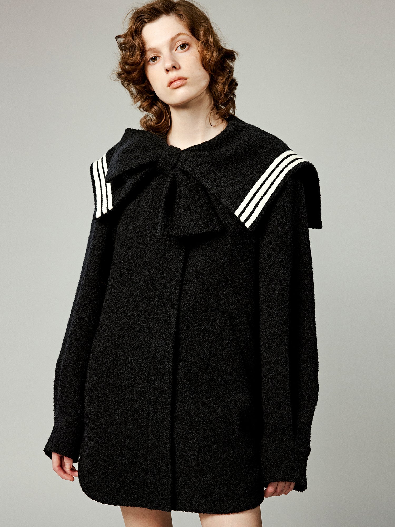 Tweed sailor collar jacket