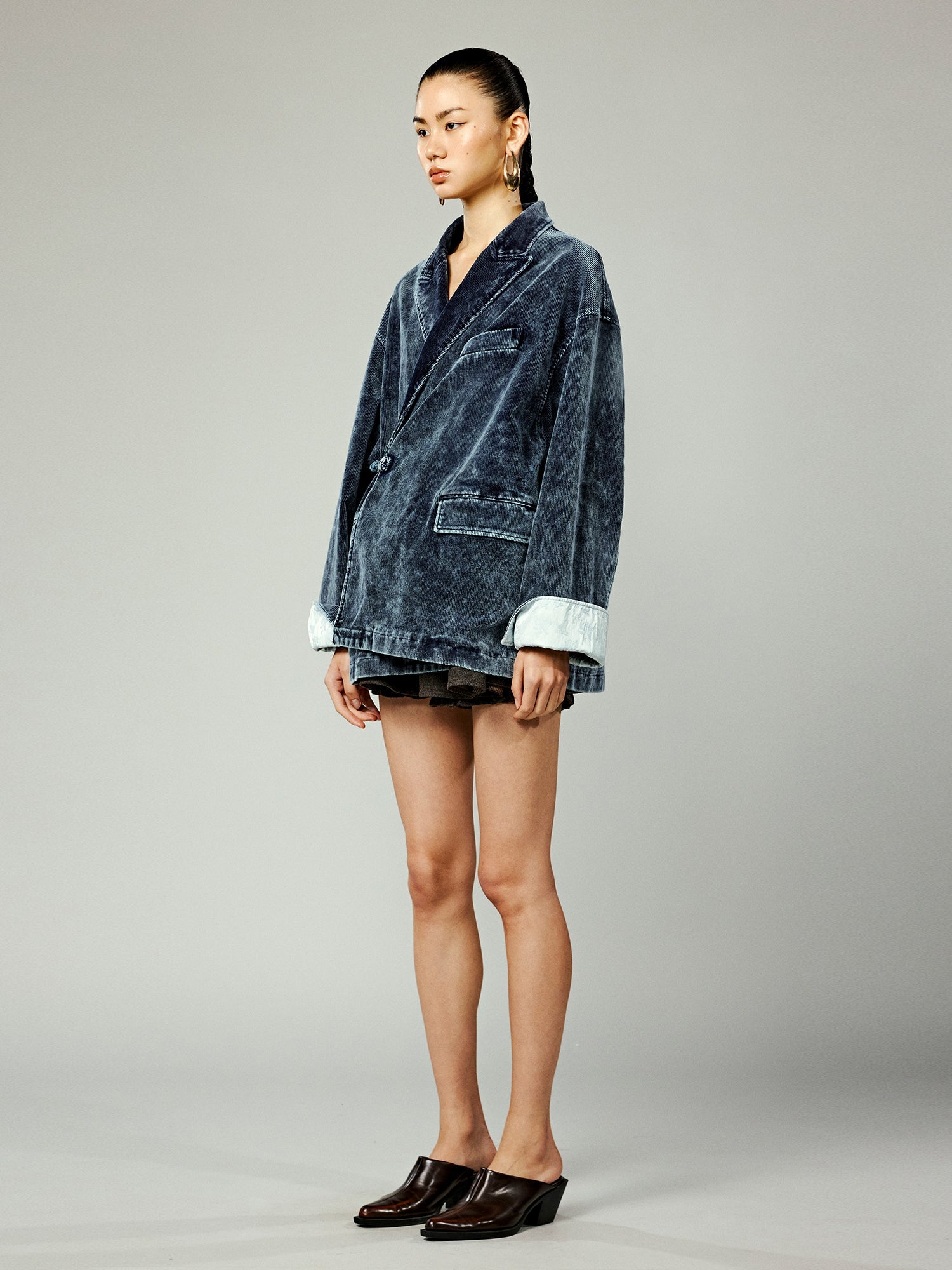 Modern Chinese-style washed corduroy blazer