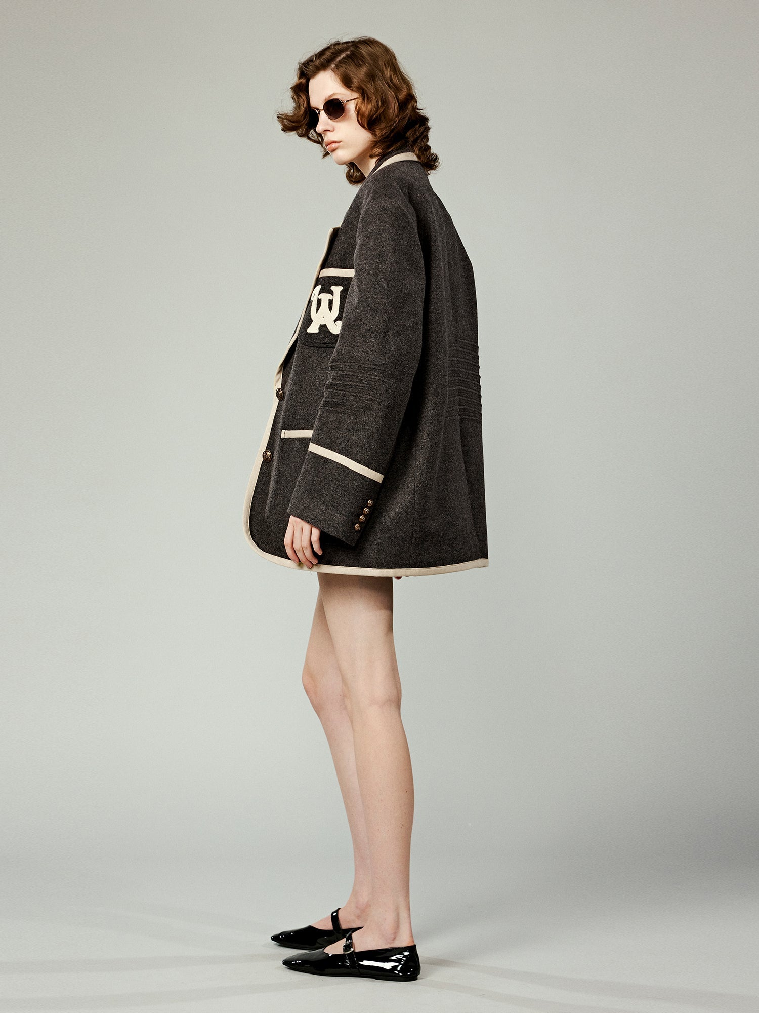 Collegiate contrast trim blazer