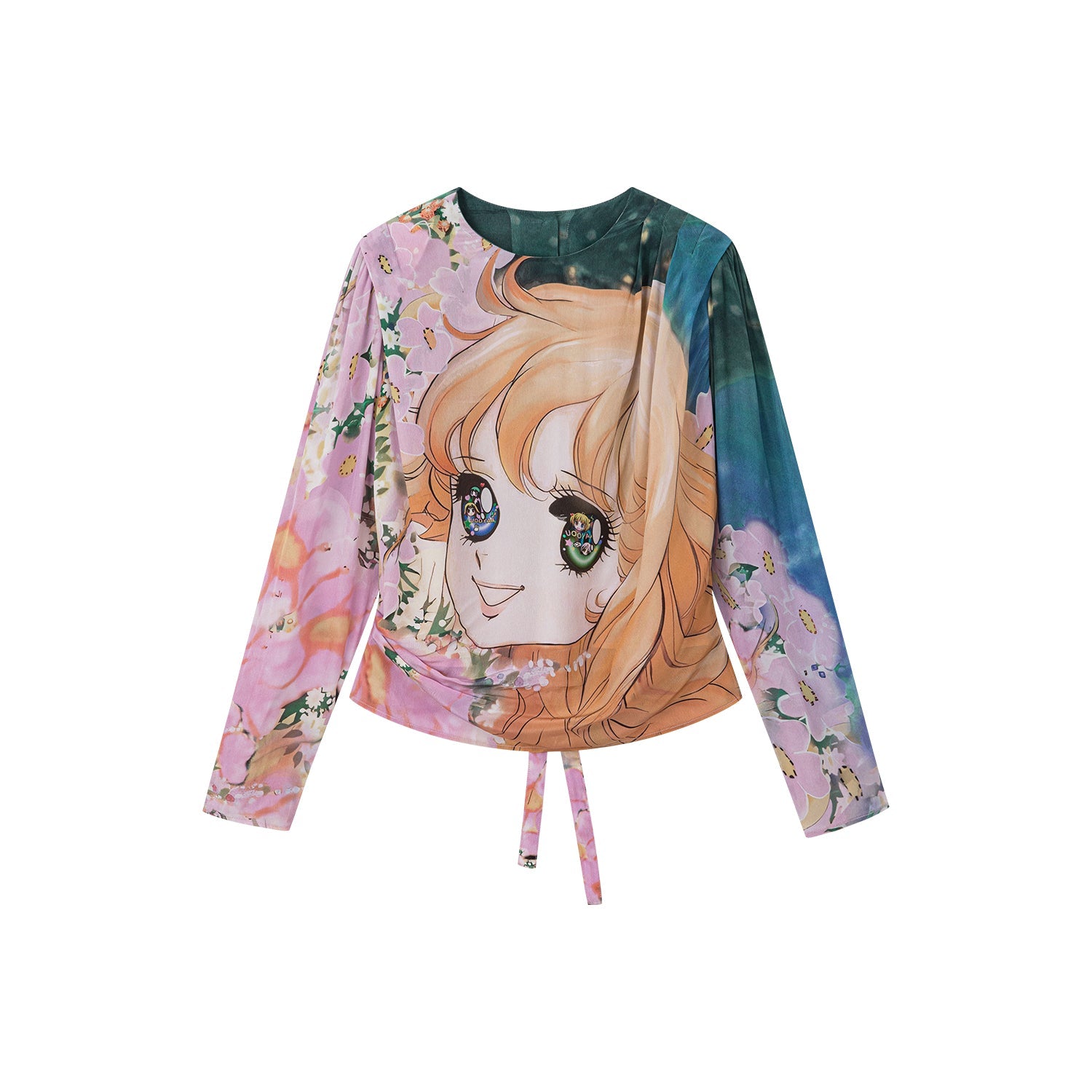 Colorful comic girl long sleeved top