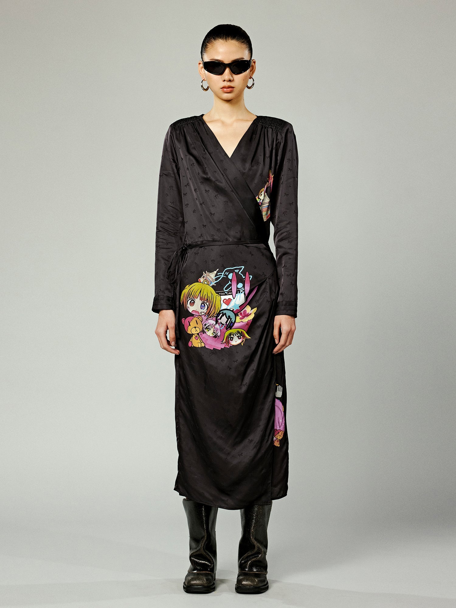 Wrap dress with embellishemts