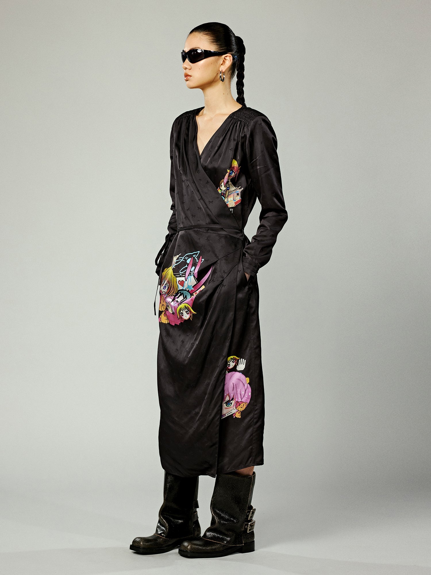 Wrap dress with embellishemts