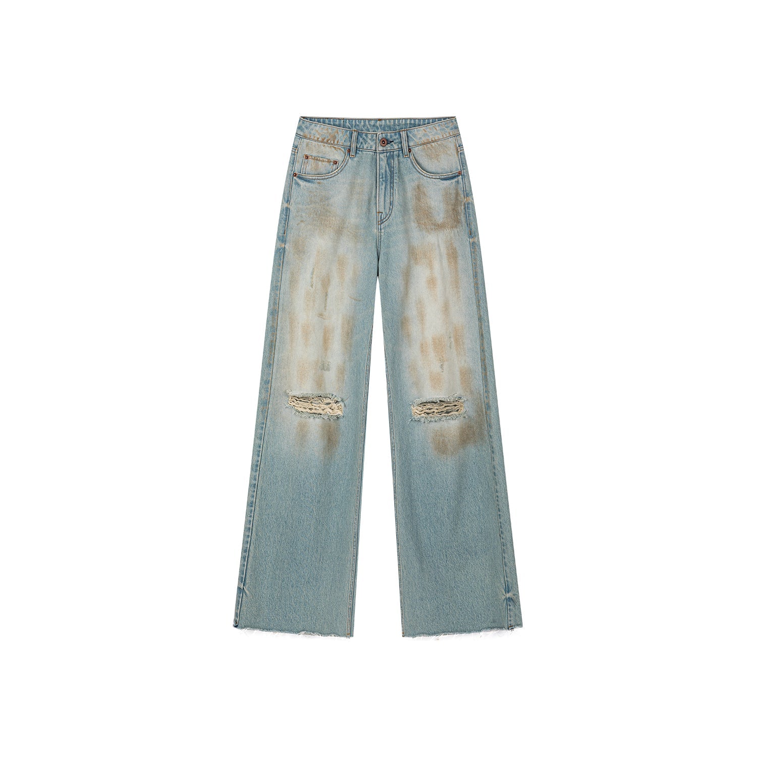 Distressed Wash Ripped Jeans