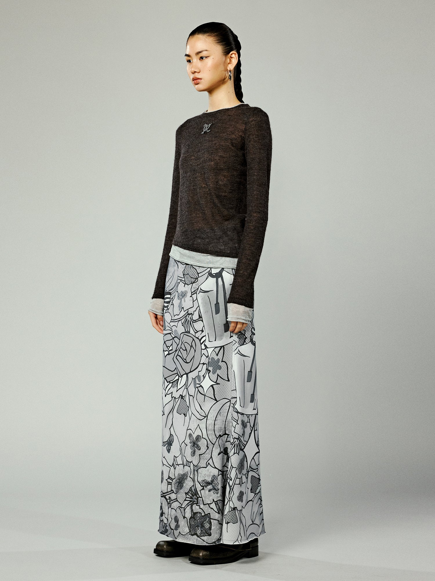 Comic girl mermaid hem skirt