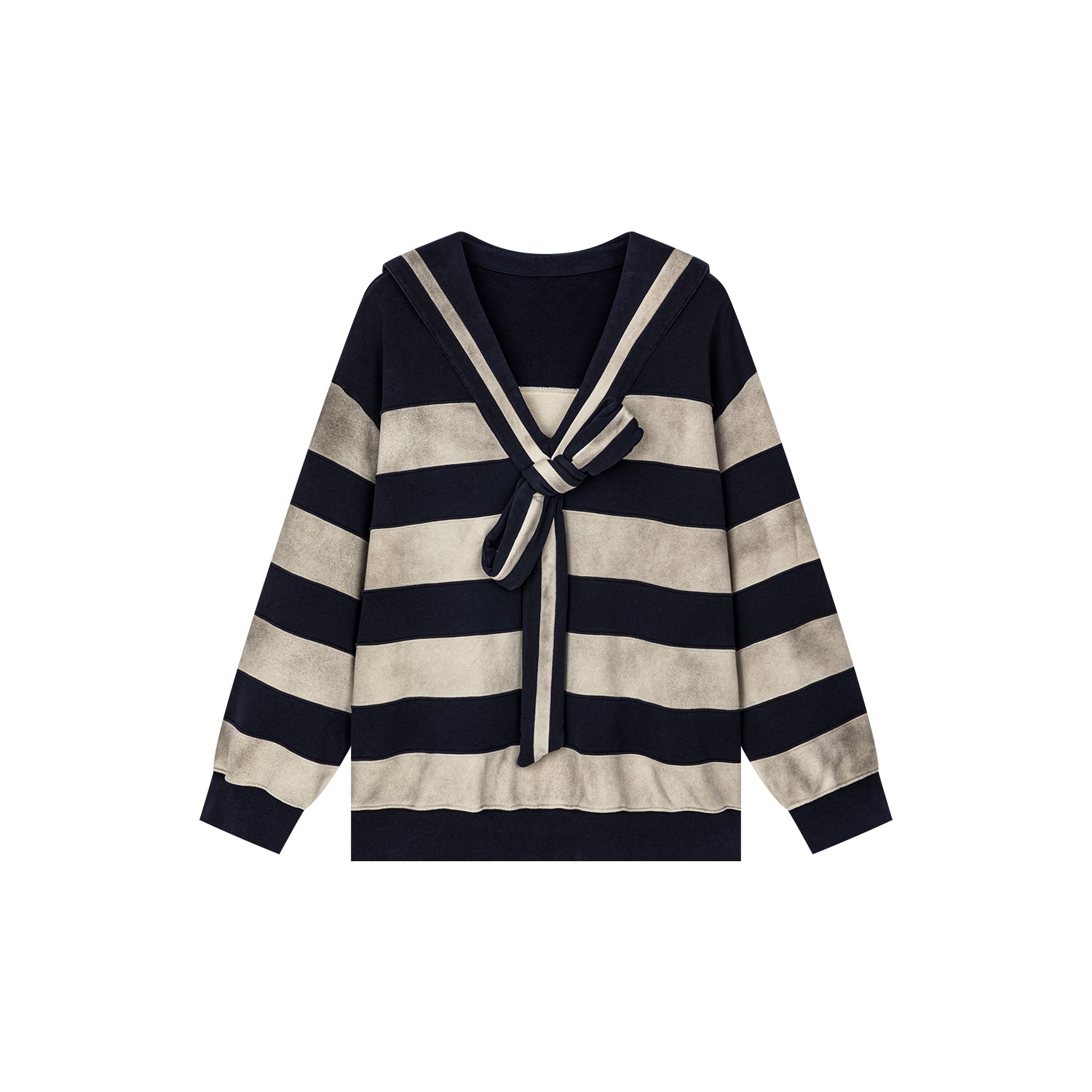 Bow tie striped sweatshirt