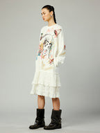 Graffiti lace patchwork dress