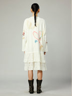 Graffiti lace patchwork dress