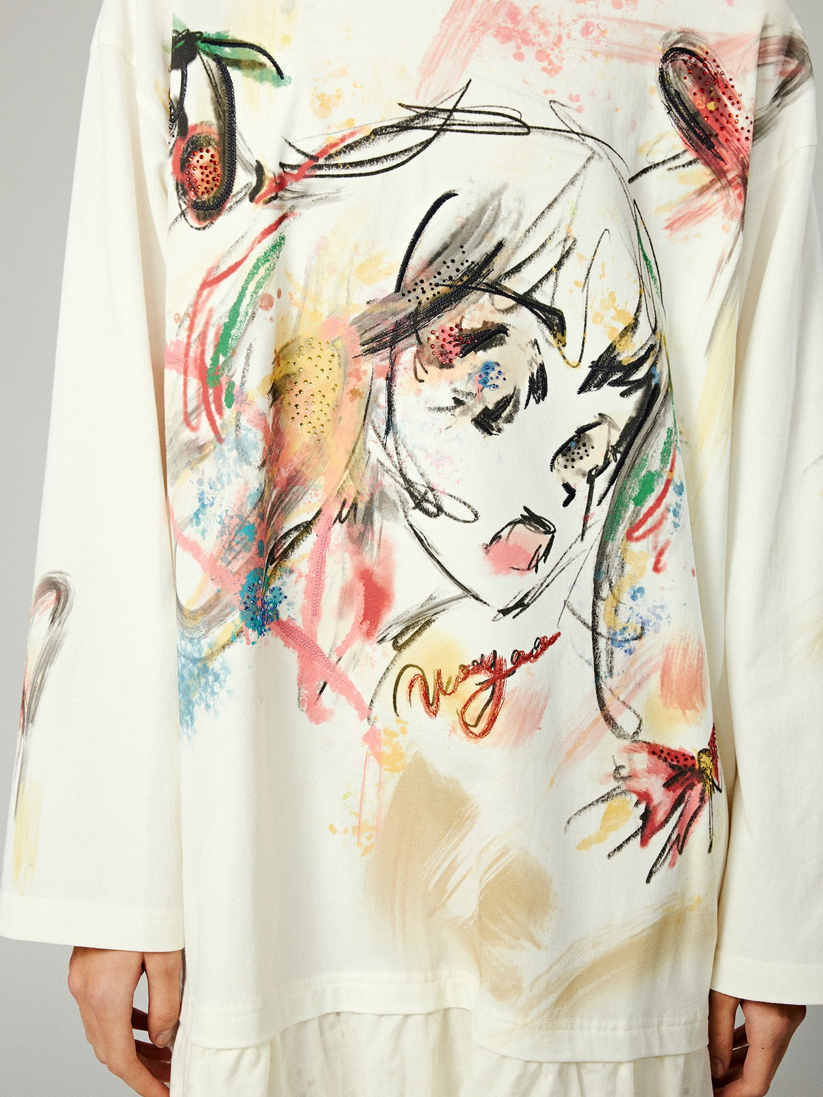 Graffiti lace patchwork dress