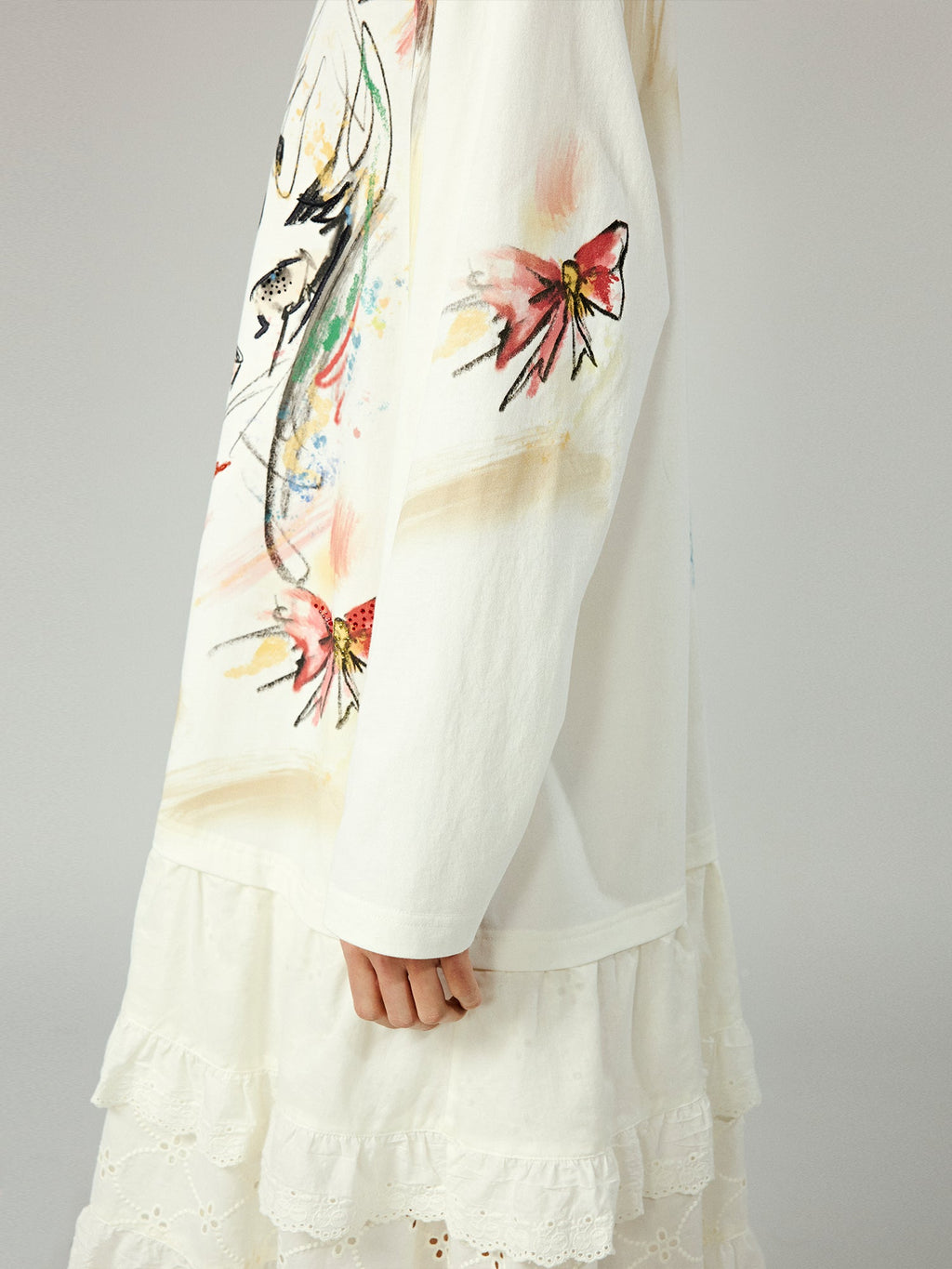 Graffiti lace patchwork dress