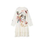 Graffiti lace patchwork dress