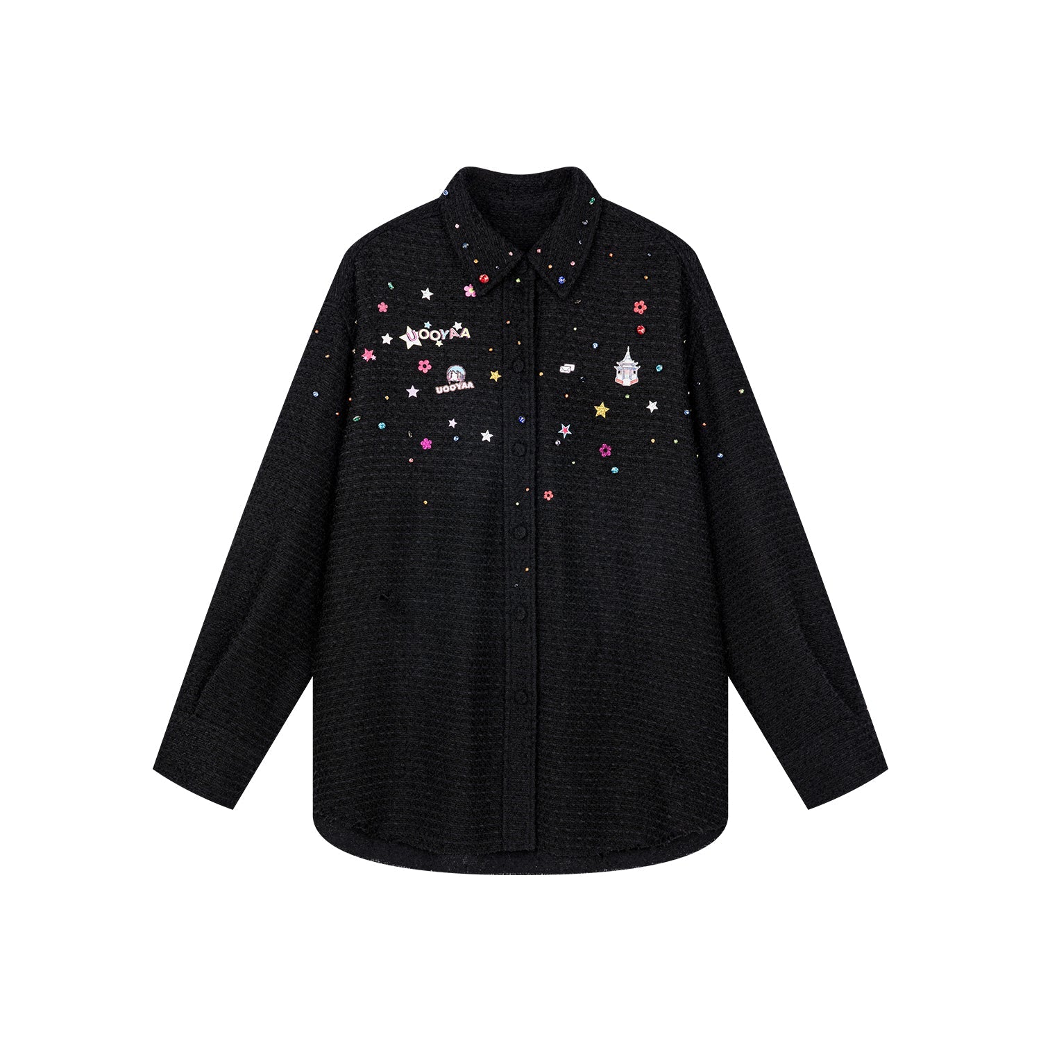 Embellished shirt jacket