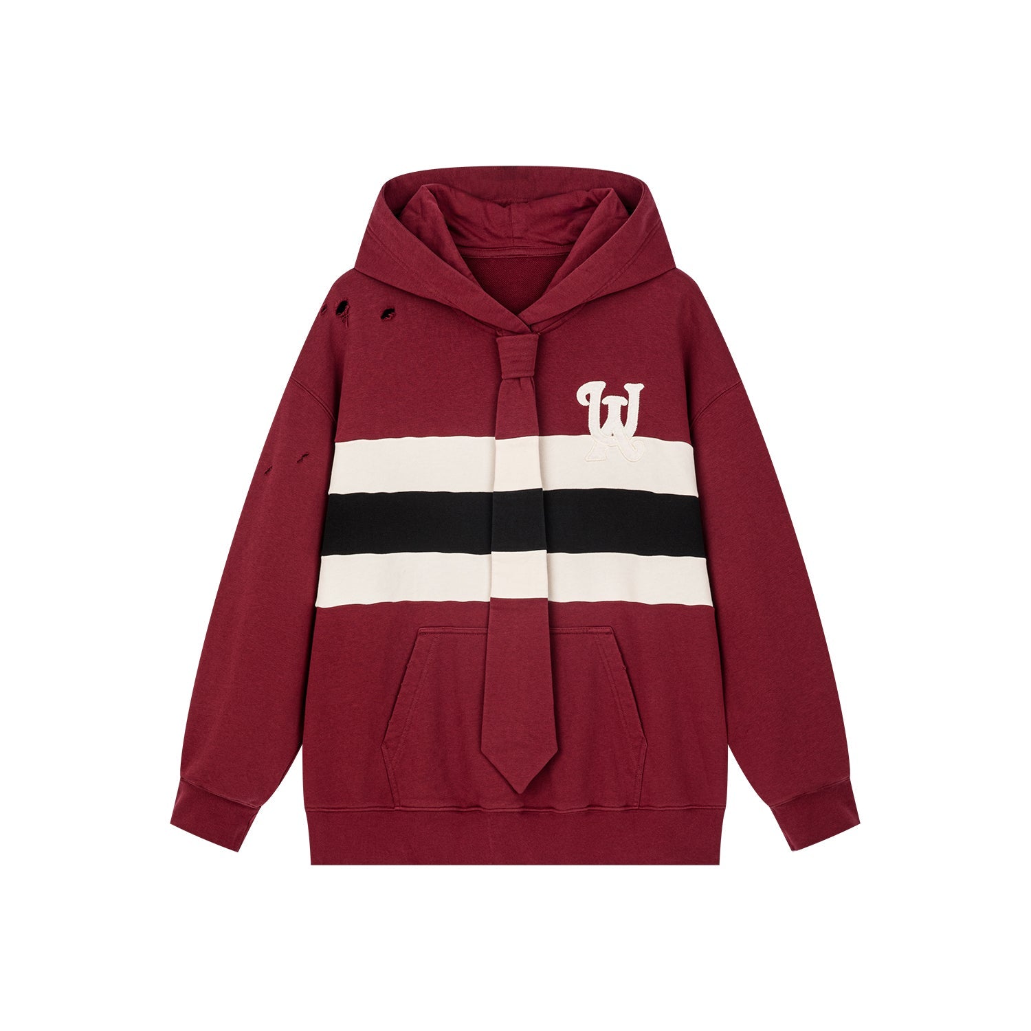 Illusion tie academy striped hoodie