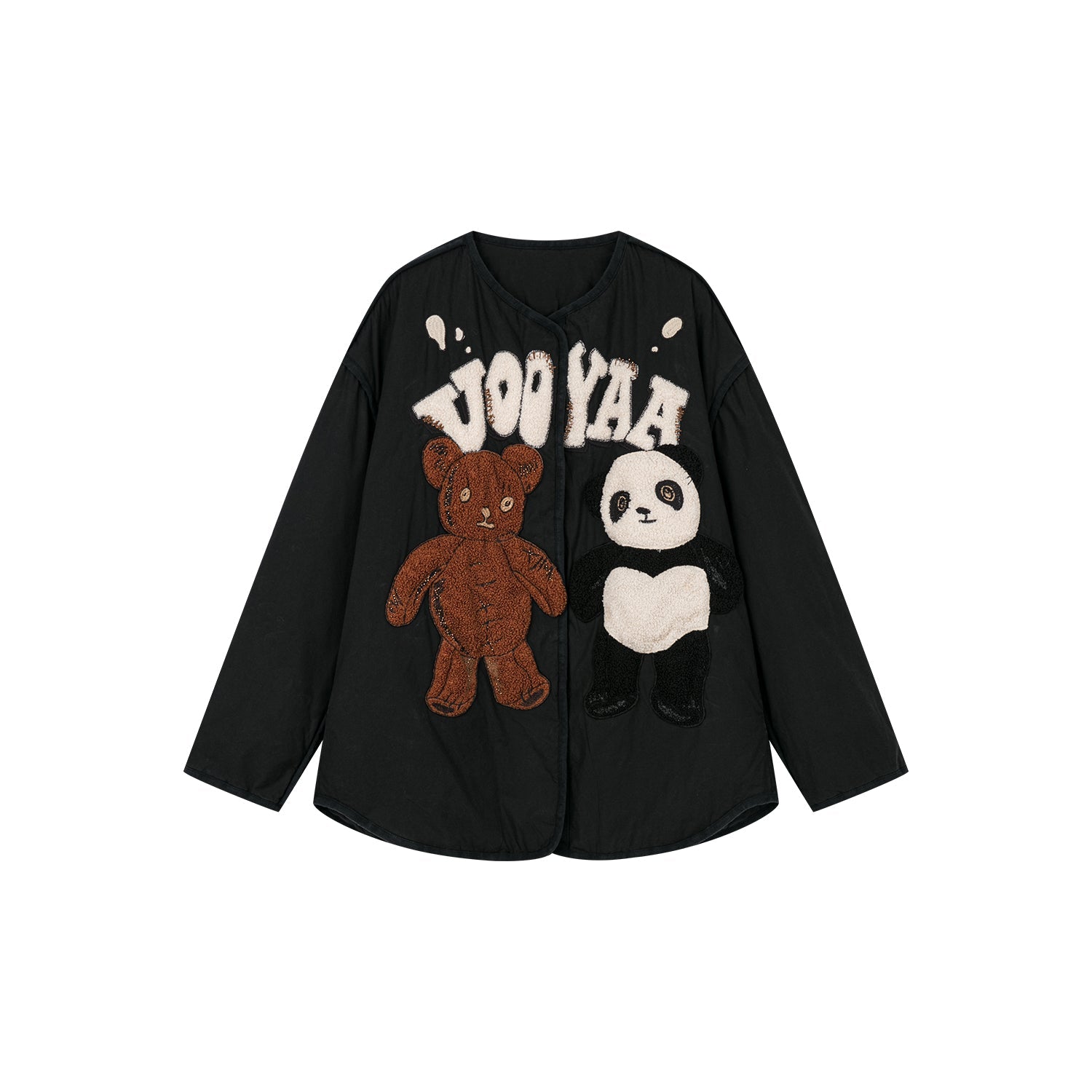 ''Panda and Bear" plush cotton jacket