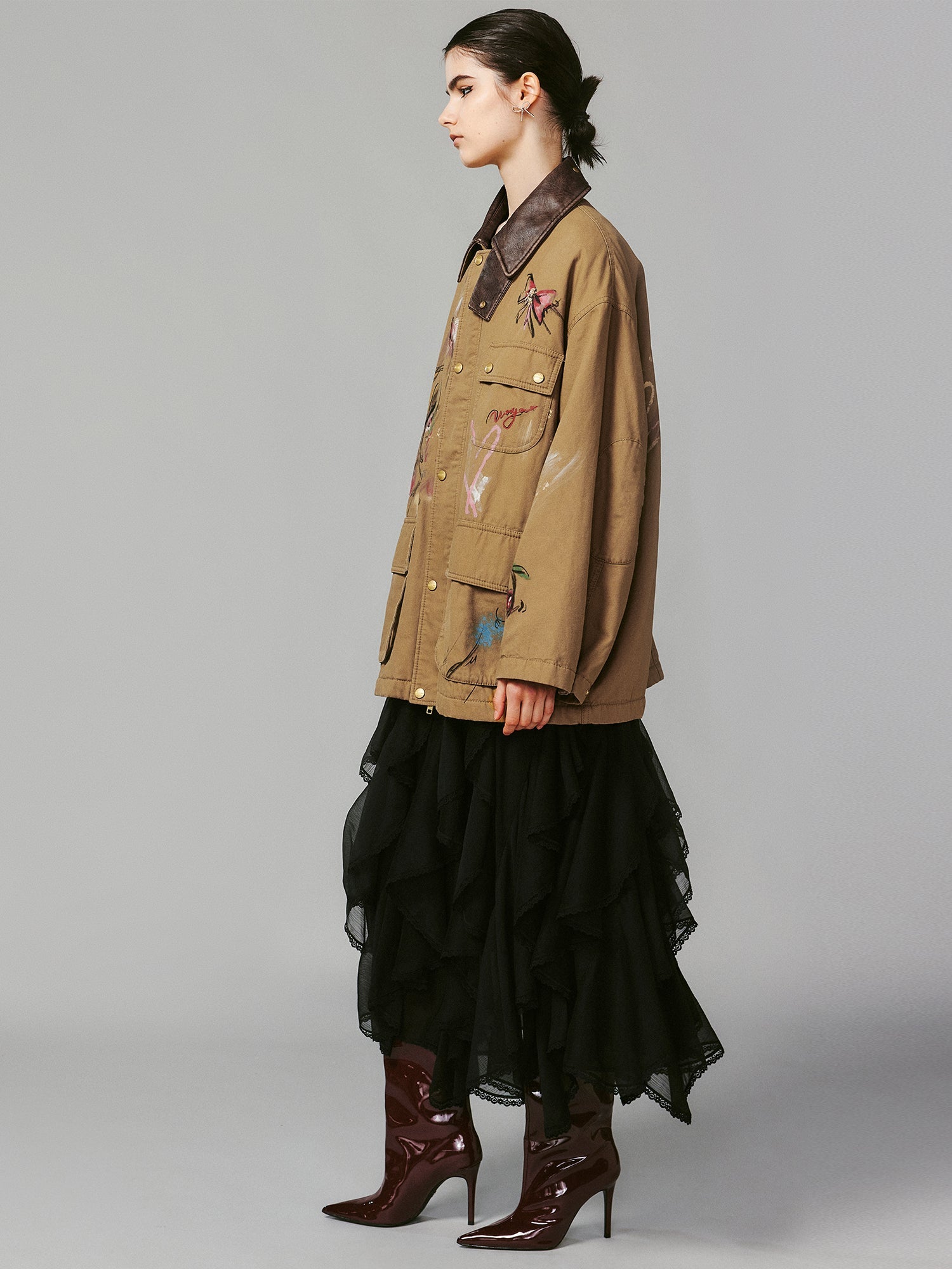 Graffiti anime girl outdoor jacket