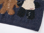 ''Panda and Bear" knitted v-neck sweater vest